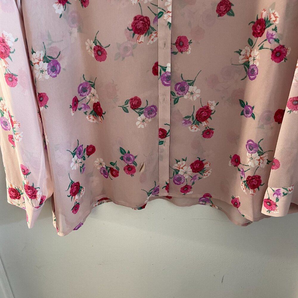 NWT Express Floral Sheer Blouse - size XL - Picture 3 of 10